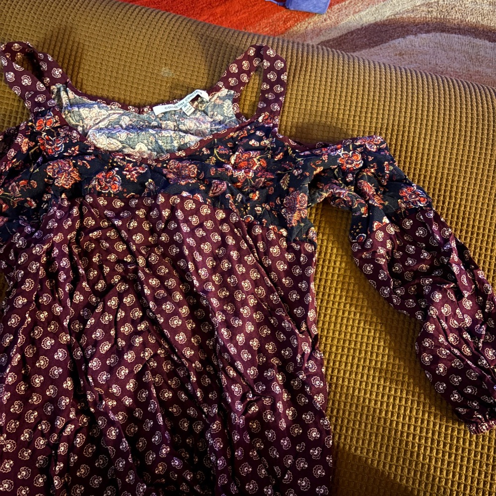 Collective Concepts Burgundy Floral Top